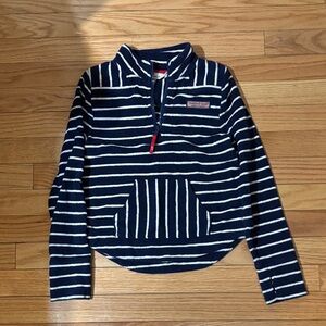 Vineyard Vines Navy and White Striped Longsleeve Kids Quarter Zip Size XS (5-6)